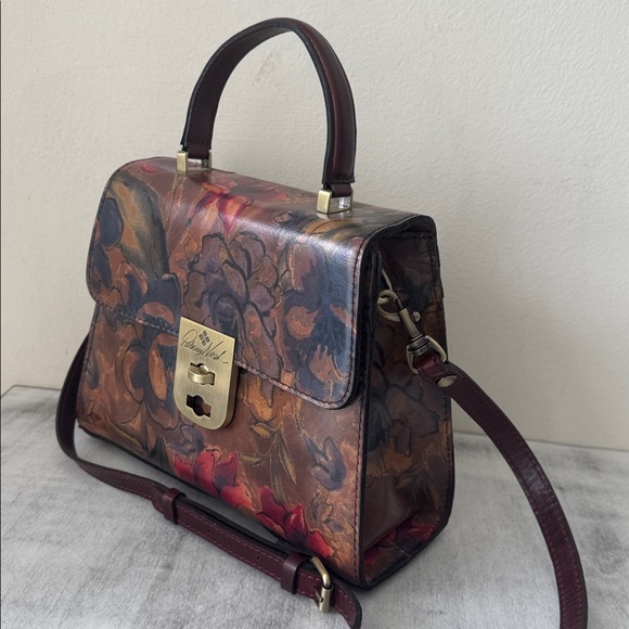 PATRICIA NASH Leather Chauny Top Handle Satchel Sienna Sunset Crossbody - Picture 7 of 13